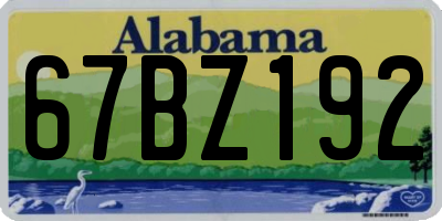 AL license plate 67BZ192