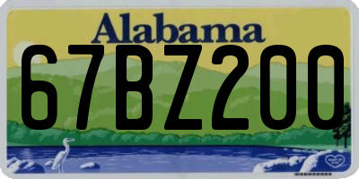 AL license plate 67BZ200