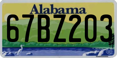 AL license plate 67BZ203