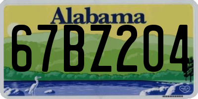 AL license plate 67BZ204