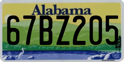 AL license plate 67BZ205