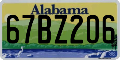 AL license plate 67BZ206