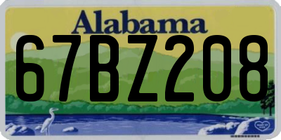 AL license plate 67BZ208