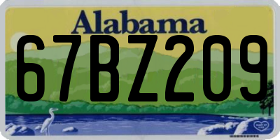 AL license plate 67BZ209