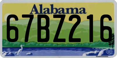 AL license plate 67BZ216