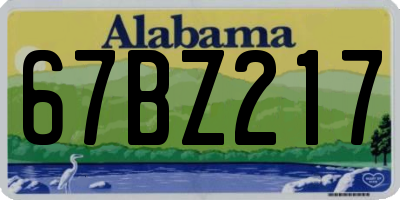 AL license plate 67BZ217