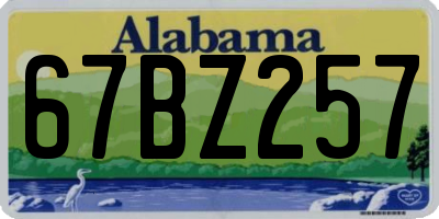 AL license plate 67BZ257