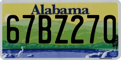 AL license plate 67BZ270