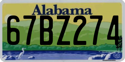 AL license plate 67BZ274