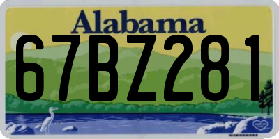AL license plate 67BZ281