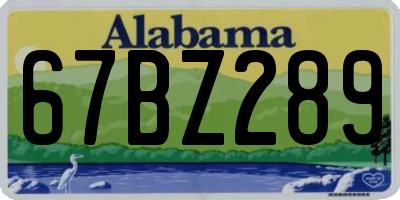 AL license plate 67BZ289