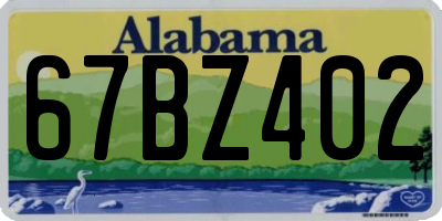 AL license plate 67BZ402