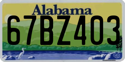 AL license plate 67BZ403