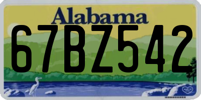 AL license plate 67BZ542