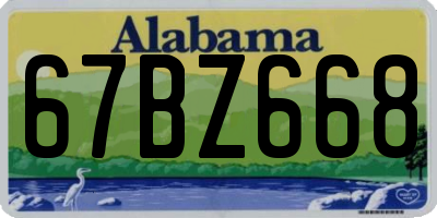 AL license plate 67BZ668