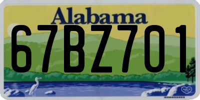 AL license plate 67BZ701
