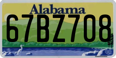 AL license plate 67BZ708