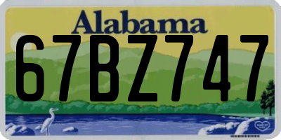 AL license plate 67BZ747