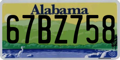 AL license plate 67BZ758