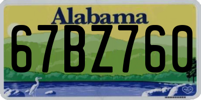 AL license plate 67BZ760