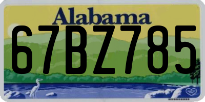 AL license plate 67BZ785