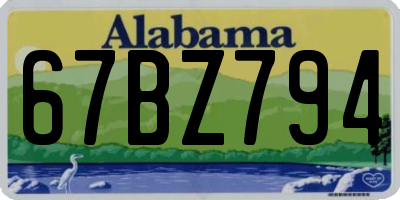 AL license plate 67BZ794