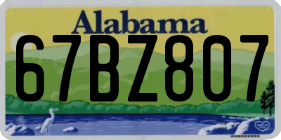 AL license plate 67BZ807
