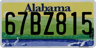 AL license plate 67BZ815
