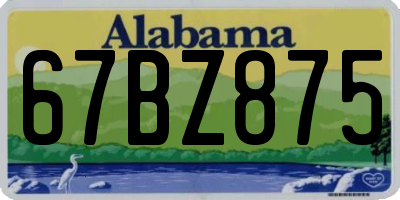 AL license plate 67BZ875