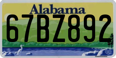 AL license plate 67BZ892