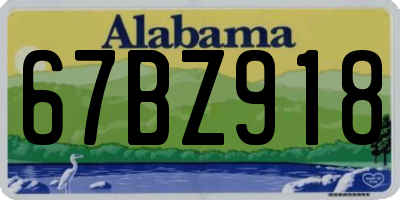 AL license plate 67BZ918