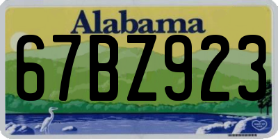 AL license plate 67BZ923