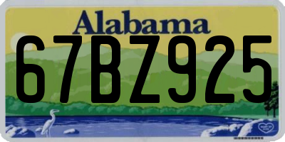 AL license plate 67BZ925