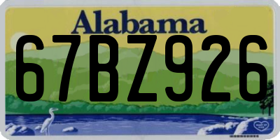AL license plate 67BZ926