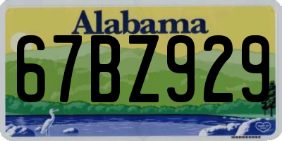 AL license plate 67BZ929