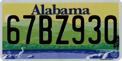 AL license plate 67BZ930