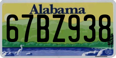 AL license plate 67BZ938