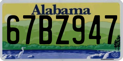 AL license plate 67BZ947