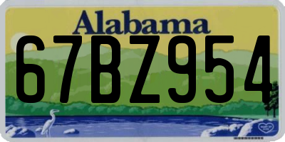 AL license plate 67BZ954