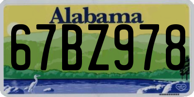 AL license plate 67BZ978
