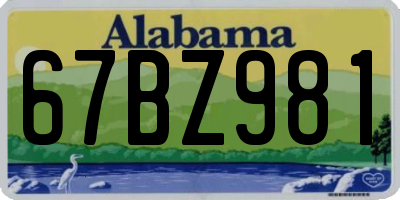 AL license plate 67BZ981