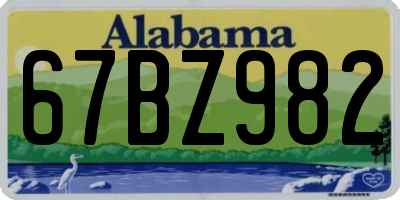 AL license plate 67BZ982
