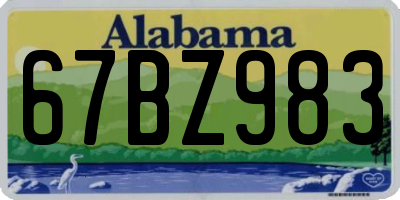 AL license plate 67BZ983