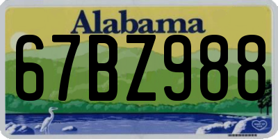 AL license plate 67BZ988