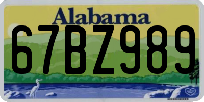 AL license plate 67BZ989