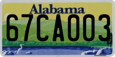 AL license plate 67CA003