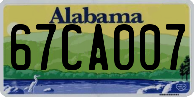 AL license plate 67CA007