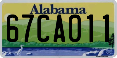 AL license plate 67CA011