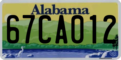 AL license plate 67CA012