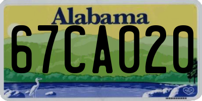 AL license plate 67CA020